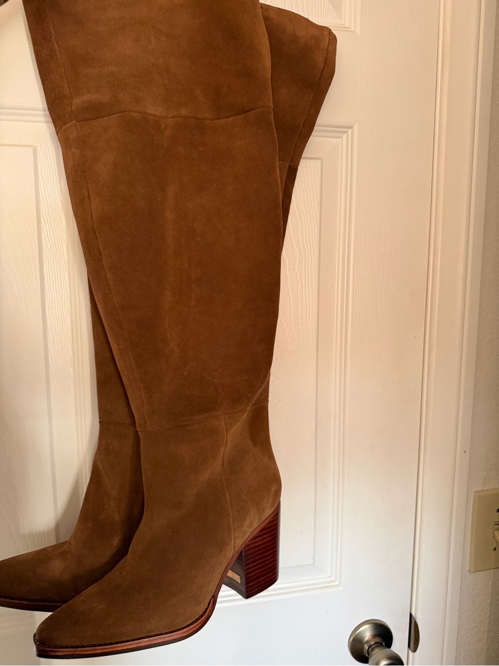Women's Vince Camuto Camel Suede Knee-High Block Heel Boots (New Without Tags!)